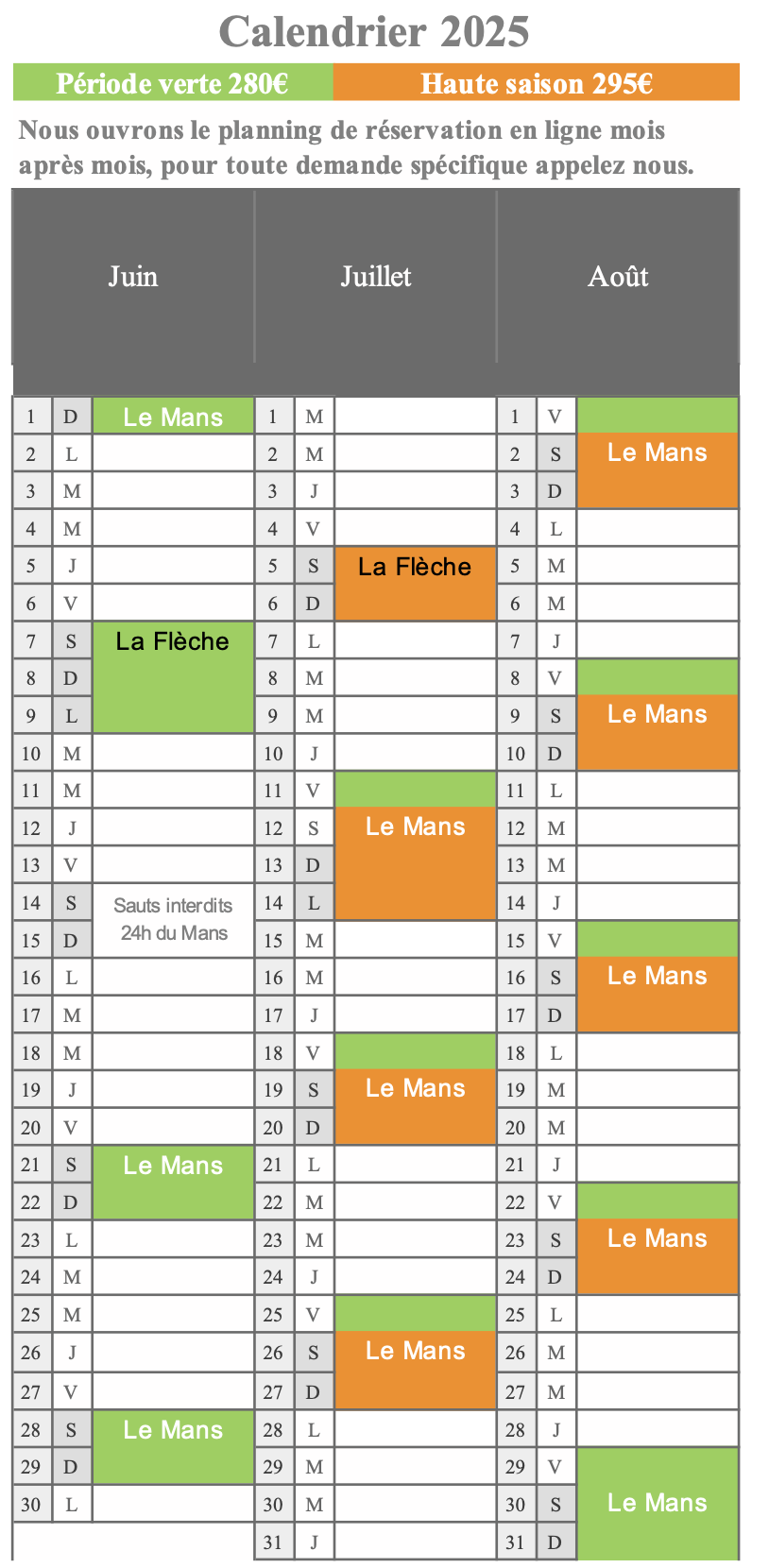 Calendrier 2025 2